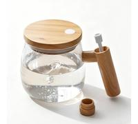 Pitycbo Taza Mezcladora Automática Vaso Autoagitador Vaso Eléctrico Taza de Mezcla Disuelve Proteína Café O Miel sin Grumos con 7000 Rpm y Botón Vidrio, Arce Blanco+Carga