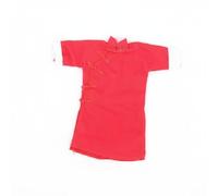 Pitycbo Tradicional Muñeca Vestimenta Ropa Larga Decorativa Textil Suave Costura Detallada Botones de Rana Adecuada para Cuerpos OB11 1/12 Escenarios Festivos Fotografía Profesional , Rojo