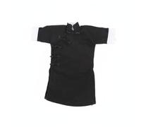 Pitycbo Tradicional Muñeca Vestimenta Ropa Larga Decorativa Textil Suave Costura Detallada Botones de Rana Adecuada para Cuerpos OB11 1/12 Escenarios Festivos Fotografía Profesional , Negro