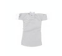 Pitycbo Tradicional Muñeca Vestimenta Ropa Larga Decorativa Textil Suave Costura Detallada Botones de Rana Adecuada para Cuerpos OB11 1/12 Escenarios Festivos Fotografía Profesional , Gris