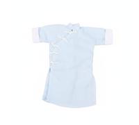Pitycbo Tradicional Muñeca Vestimenta Ropa Larga Decorativa Textil Suave Costura Detallada Botones de Rana Adecuada para Cuerpos OB11 1/12 Escenarios Festivos Fotografía Profesional , Azul Cielo
