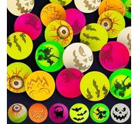 Piucrty Pelotas Saltarinas Regalos Juguetes Halloween Niños Detalles Relleno Piñata Hallowen Pelota de Goma 72 Piezas Pack Bolsas Sorpresas Halloween para Cumpleaños Infantil Regalitos Fiesta