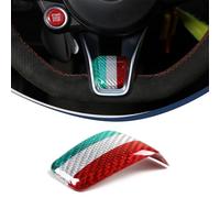 PIUGILH Pegatina para el volante del coche, adecuada para Alfa Romeo Giulia/Stelvio 2020 2021, fibra de carbono real, base de marco en V, accesorios para el interior del coche (tres colores)
