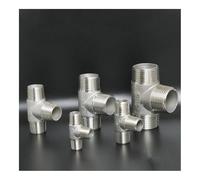 PIUHRKLEVD 1/4" 3/8" 1/2" 3/4" 1" to 2" BSPT Male tee 3 Ways 304 Stainless Steel Pipe Fitting Water Gas Oil (1")