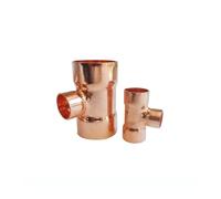 PIUHRKLEVD 32 35 42mm To 15 16 22 28 35mm ID Reducing tee 99.9% Copper End Feed Solder 3 Ways Plumbing Fitting For Air Condition (42mmx15mmx42mm)