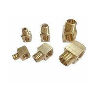 PIUHRKLEVD 5pc M5 M6 M8 M10 Metric 1/8" 1/4" 3/8" 1/2" BSPP Thread Male-Female Elbow Brass Oil Pipe Fitting (Type 10)