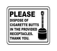 PIUHRKLEVD Aluminum No Smoking Metal Sign Use Receptacles for Cigarette Butts Warning Vintage Decor for Office Restaurant Patio 8 X 12 inch