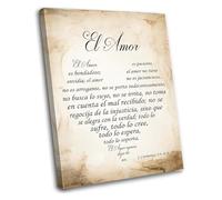 PIUHRKLEVD Amor es Paciente Love is Patient Poster Spanish Scripture Art Inspirational Wall Decor for Home and Gift(Framed,12x18inch(30x45cm))