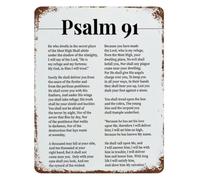 PIUHRKLEVD Ancient Psalms Faith Metal Tin Sign 8 X 12 in Vintage Plaque for Dorm Room Nursery