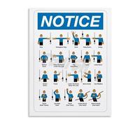 PIUHRKLEVD Crane Hand Signals Metal Tin Sign Construction Chart Industrial Wall Decor for Warehouse Workshop Garage (8 X 12 inch)