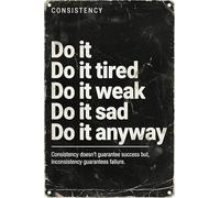 PIUHRKLEVD Do It Anyway Vintage Metal Sign Motivational Gym Wall-Art Inspirational Quote Decor for Home Office Workout Room 8 X 12 inch
