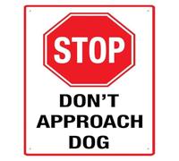 PIUHRKLEVD Do Not Approach Dog Warning Aluminum Sign 12x8 Inch
