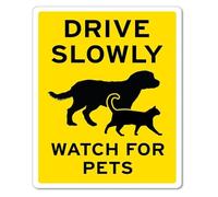 PIUHRKLEVD Drive Slow Watch Pets Neighborhood Tin Sign 12x8 Inch