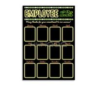PIUHRKLEVD Employee of The Month Stars Poster for Bar Pub Decor | Vintage rustic canvas Wall-Art for office garage cafe decoration(Framed,12x18inch(30x45cm))
