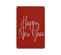 PIUHRKLEVD Festive Year Wall-Art Cute Embossed Metal Sign Hello Years Greeting Floral Decor 8 X 12 inch
