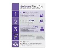 PIUHRKLEVD First Aid Guide Epilepsy Educational Wall-Art Poster for Hospital Clinic School Training Room(Framed,12x18inch(30x45cm))