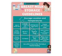 PIUHRKLEVD For Parents A Supportive Gift Breastfeeding Guide Practical Lactation and Milk Storage Chart Educational Poster(Framed,08x12inch(20x30cm))