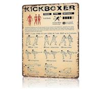 PIUHRKLEVD Funny Fight Facts Metal Sign Boxing Knowledge Vintage Rules Guide Wall-Art for Man Cave Garage Gym Office Bar 8 X 12 inch