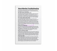 PIUHRKLEVD Heart Monitor Troubleshooting Guide Infographic Equipment Wall-Art(Unframed,08x12inch(20x30cm))