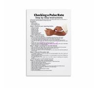 PIUHRKLEVD How to Check Pulse Rate Step by Guide Health Education Wall-Art(Unframed,08x12inch(20x30cm))