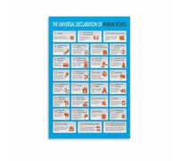 PIUHRKLEVD Inspirational Human Rights Poster Declaration Canvas Wall-Art Educational Equality Freedom for Classroom Study Room Decor(Unframed,16x24inch(40x60cm))