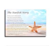 PIUHRKLEVD Inspirational Starfish Story Poster Make A Difference for Wall | Every act counts message, star thrower parable, uplifting home accent(Unframed,16x24inch(40x60cm))