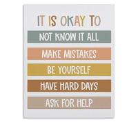 PIUHRKLEVD It Is Okay to Be Different Metal Tin Sign Motivational Wall-Art for School Classroom Counseling Office Room 8 X 12 in