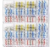 PIUHRKLEVD Kit de 500 conectores de empalme con aislamiento de cables eléctricos, terminales termorretráctiles mixtos, manguitos de soldadura impermeables.