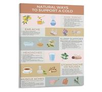 PIUHRKLEVD Living Poster Holistic Wellness Habits Canvas Wall-Art for Healthy Home Bathroom and Bedroom Decor(Framed,16x24inch(40x60cm))