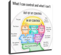 PIUHRKLEVD Mindset Canvas Prints Wall-Art What I Can Control Mental Health Poster for Room Aesthetics Decor Bedroom Office Living(Framed,16x24inch(40x60cm))