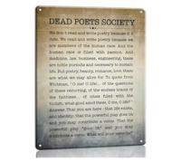 PIUHRKLEVD Movie Quote Metal Tin Sign Dead Poets Society We Don't Read Poetry Wall Decor for Home Kitchen Office 8 X 12 in