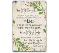 PIUHRKLEVD My Thoughts Are Not Your Isaiah 55 8 9 Tin Sign Decor X 12 in