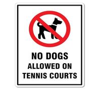 PIUHRKLEVD No Dogs Allowed On Tennis Courts Sign Rustic Metal Decor 12x8 Inch