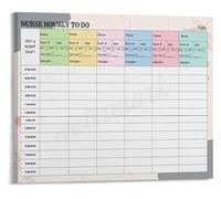 PIUHRKLEVD Nursing Shift Organizer Poster Medication Schedule and Patient Assignment Wall-Art for Nurses Clinic or Home Office Decor(Framed,12x18inch(30x45cm))