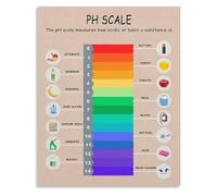 PIUHRKLEVD PH Scale Vintage Laboratory Chart Classroom Educational Poster Office Teaching Metal Tin Sign Wall Decor 8 X 12 inch