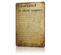 PIUHRKLEVD Polite Notice Respect Yard Sign Vintage Metal Tin Plaque for Lawn Garden Entrance Wall-Art Home Decor 8 X 12 in