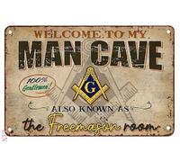 PIUHRKLEVD Retro Welcome to My Man Cave Sign Also Called The Secret Room Vintage Distressed Metal Tin Wall-Art for Home 8 X 12 inch