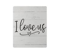 PIUHRKLEVD Romantic Metal Sign I Love Tin Plaque for Couples Wedding Anniversary Home Decor Bedroom Living Room 8 X 12 inch
