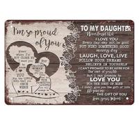 PIUHRKLEVD Rustic Metal Sign I Love You More Than All The Stars Daughter Gift Wall Hanging for Dorm Room College Apartment 8 X 12 inch