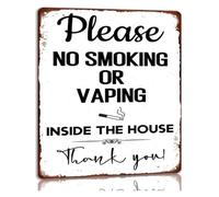 PIUHRKLEVD Rustic Metal Sign Sorry No Smoking Or Vaping Inside Sarcastic Host Gift Wall Hanging for Entryway Mudroom Laundry Room 8 X 12 inch