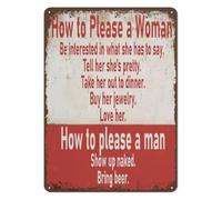 PIUHRKLEVD Rustic Metal Sign The Difference Between Men and Women Sarcastic Humor Plaque for Home Kitchen Bathroom Laundry Room 8 X 12 inch