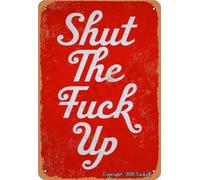 PIUHRKLEVD Shut The Front Door Vintage Metal Tin Sign 8 X 12 in