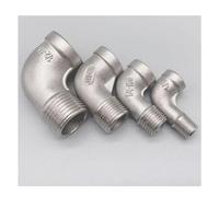 PIUHRKLEVD Stainless Steel Cast Pipe Fitting, 1/8"" 1/4"" 3/8"" 1/2"" 3/4"" 1"" Female X Male Thread Street Elbow 90 Degree Angled SS 304 Stainless Steel Pipe Fitting Connectors, 1pcs(DN 25)