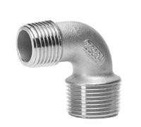 PIUHRKLEVD Stainless Steel Cast Pipe Fitting, 1pcs Stainless Steel 90° Elbow, DN10*DN8- DN25*DN20 Male X Male 90 Degree Elbow Coupler Connector 304 Pipe Fitting(DN25*15)