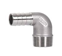 PIUHRKLEVD Stainless Steel Cast Pipe Fitting, Stainless Steel elbow, 1/8" 1/4" 3/8" 1/2" 3/4" 1" 2" Male 6 8 10 12 14 15-60mm Hose Elbow 90 Deg 304 elbow Pipe Fitting Connector, 1pcs(3l8 BSPT To 12mm)