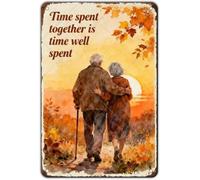 PIUHRKLEVD The Time We Spend Together Is Well Spent Metal Sign for Living Room Wall 8 X 12 in