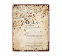 PIUHRKLEVD Trees Poem by Joyce Kilmer Quote Vintage Metal Sign Poetry Wall-Art Nature Inspired Decor 8 X 12 in