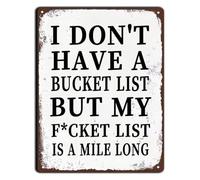 PIUHRKLEVD Vintage I Don t Have Bucket List My Fudge Mile Long Metal Tin Sign 12x8 Inch