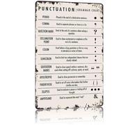 PIUHRKLEVD Vintage Punctuation Grammar Chart Aluminum Metal Sign Educational Humor Gift for Teacher Student Dorm 8 X 12 in