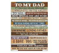 PIUHRKLEVD Vintage Tin Sign for Dad Retro Metal Poster To My Father Wall-Art Gift for Man Cave Garage Office Bar Decor 12 X 16 inch
